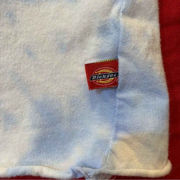 Dickie’s Crop T-Shirt White and Blue Tie Dye Women’s Size Large - Picture 8 of 8